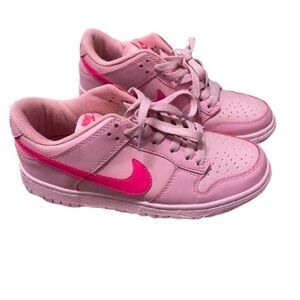 Nike Pink Leather Sneakers with Vibrant Swoosh